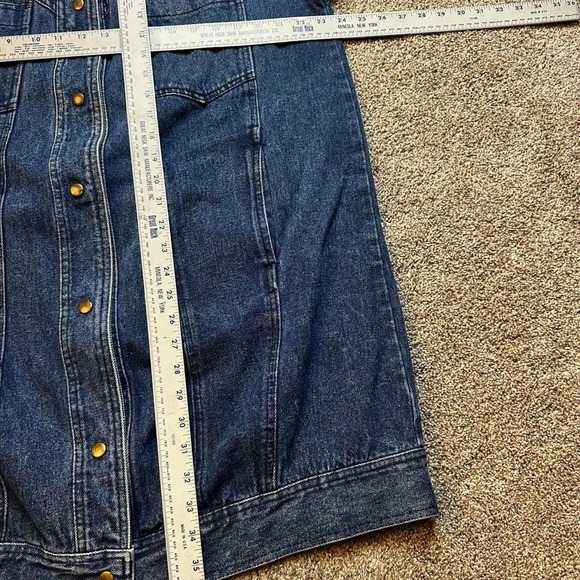 Vintage 80s Venezia denim ‎ western trench jacket size large with hidden hood - Picture 4 of 4